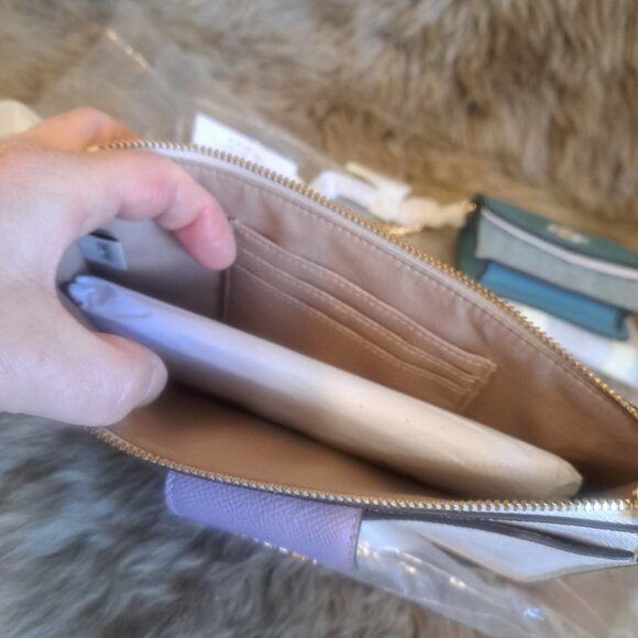 NWT COACH Poppy Crossbody With Card Case In Colorblock C3608 GOLD/CHALK MULTI - Picture 3 of 8